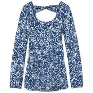 Athleta Burnout Santi Top XXS Blue Lightweight Open Back beach spring cover up